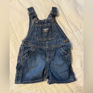 Denim overall shorts